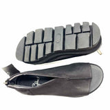 Lofina Women's Black Size 38/8 Platform Leather Peeptoe Sandals
