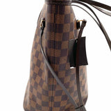 LOUIS VUITTON 2015 Neverfull MM Coated Canvas Brown Damier Ebene Tote