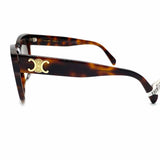 Celine Triomphe 09 Brown Square Tortoise Sunglasses w/ Wristlet Case