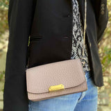 Burberry Madison Wallet on Chain Pink Envelope Grained Leather Crossbody