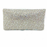 Betsey Johnson Silver Crossbody Iridescent Rhinestone Clutch