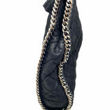 STELLA McCARTNEY Falabella Fold-Over Black Quilted Chain Tote