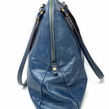 HOBO INTERNATIONAL Delaney Blue Zip-Around Leather Tote