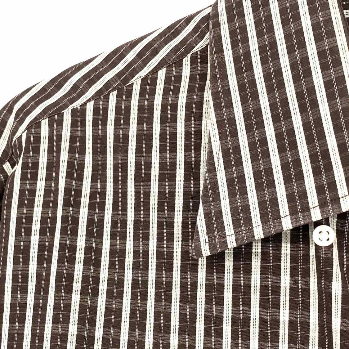 Lorenzini Men's Brown Size XL Plaid Long Sleeve Button Down Shirt
