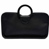 oliveve Black Woven Leather Tote
