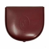 must de Cartier Ox Blood Crescent Leather Made in France Vintage Coin Purse