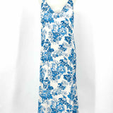 REFORMATION Sofia Women's Blue White Size 4 Sleeveless Silk Floral Slip Dress