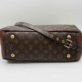 LOUIS VUITTON 2016 Pallas Coated Canvas Brown Top Handle Monogram Satchel