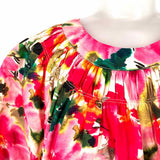 J Crew Women's Pink Size XL Puff Sleeve Abstract Short Sleeve Top
