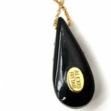 Alexis Bittar Lucite Peach Gold Tone Pendant 19" Teardrop Crystal Necklace