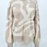 The Cashmere Project Women's White Beige Size M balloon sleeve Cashmere Sweater