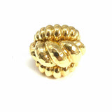 Estate size 7.5 18K Yellow Gold Twisted Dome Hammered Made in Italy Ring