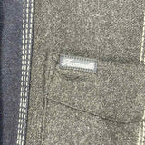 Faconnable Men's Navy Gray Size M Button Down Wool Blend Long Sleeve Shirt