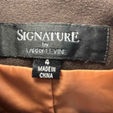 SIGNATURE By Larry Levine Women's Brown Size 4 Double Breasted Trench Coat