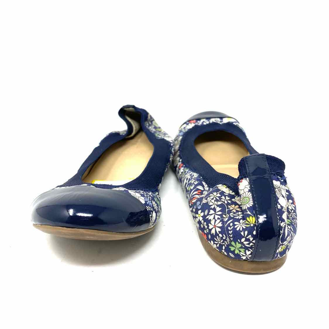 J Crew Women's Navy Print Ballet Patent Leather Floral Size 6.5 Flats