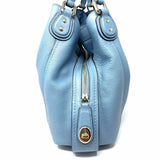 Coach Edie Light Blue Pebbled Leather Tote