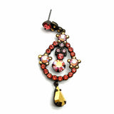 SORRELLI Bronze Tone Orange Dangle Teardrop Crystal Earrings