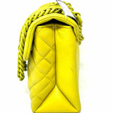 Kurt Geiger Brixton Lock Yellow Convertible Quilted Leather Shoulder Bag