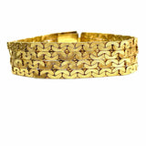Statement 12K GF Gold Chain C Link 7" textured Bracelet