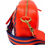 Universal Thread Red Navy Camera Bag Woven vegan leather Crossbody