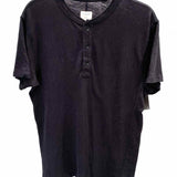 rag & bone Men's Black Size M 1/4 Button Short Sleeve Shirt