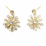 Natasha Gold Dangle 1" Snowflake Crystal Earrings