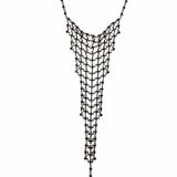 DKNY Metal Mesh Gunmetal Waterfall Latice Necklace