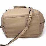 Tory Burch Half Moon French Gray Taupe Pebbled Leather Satchel
