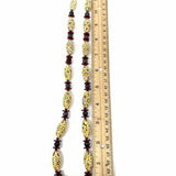 Beaded Yellow/Red Painted Necklace