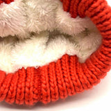 Mirmaru Orange Pom Pom Knit Beanie