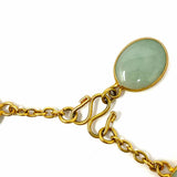 Estate Gold Tone Chain 26" Green Stone Necklace
