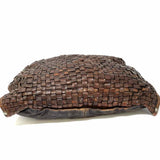 CAMPOMAGGI Edera Atena Dark Brown Hobo Woven Leather Shoulder Bag