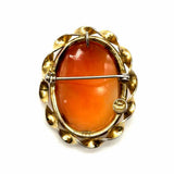 Estate 12K GF Gold Orange Oval CAMEO Brooch