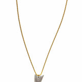 Alexis Bittar White Gold Tone Pendant Horn Lucite Necklace