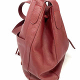 Laggo Maroon Tassel Pebbled Leather Tote