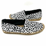 Saint Laurent Women's Black White Size 39/8 Espadrille Canvas Flats