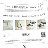 KING BABY 925 Sterling Silver Pendant Heart Necklace