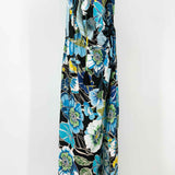 johnny was Jenn Women's Black Blue Size S/m Kaftan Floral Dress
