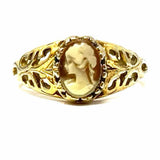 Estate Vintage size 6.5 18K HGE Filigree CAMEO Ring
