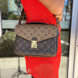 LOUIS VUITTON Pochette Metis Reverse Monogram Brown Top Handle Crossbody