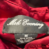 MSK Evening Women's Red Size M Zip Satin Sequined Crinkle Jacket