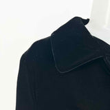 Women's Black Size M Long Velvet Coat