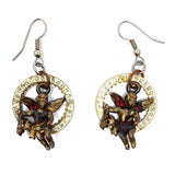 Bronze Tone Dangle 2" Cherub Earrings
