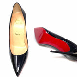 Christian Louboutin Kate Women's Black Size 38.5/8 Stiletto Patent Leather Pumps