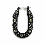 ALLSAINTS Celeste Black Hoop Crystal Earrings