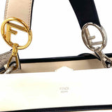 Fendi Runaway Cream Contrast Trim Leather Shoulder Bag