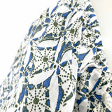 Caslon Kara Women's Blue White Sz 3X Puff Sleeve Cotton Floral Short Sleeve Top