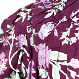Free People Women's Purple Size XS Button Down Cotton Floral Long Sleeve