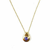 Royal Chain Inc. 14K Yellow Gold EMC Tanzanite Tear Drop Pendant 18" Necklace