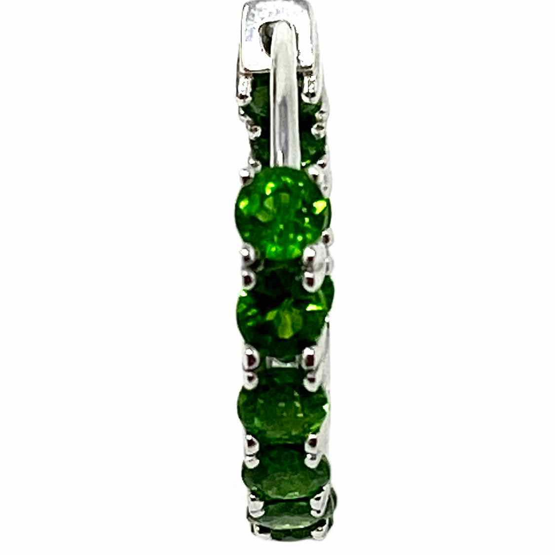 .925 Green Mini Hoop Chrome Diopside Earrings